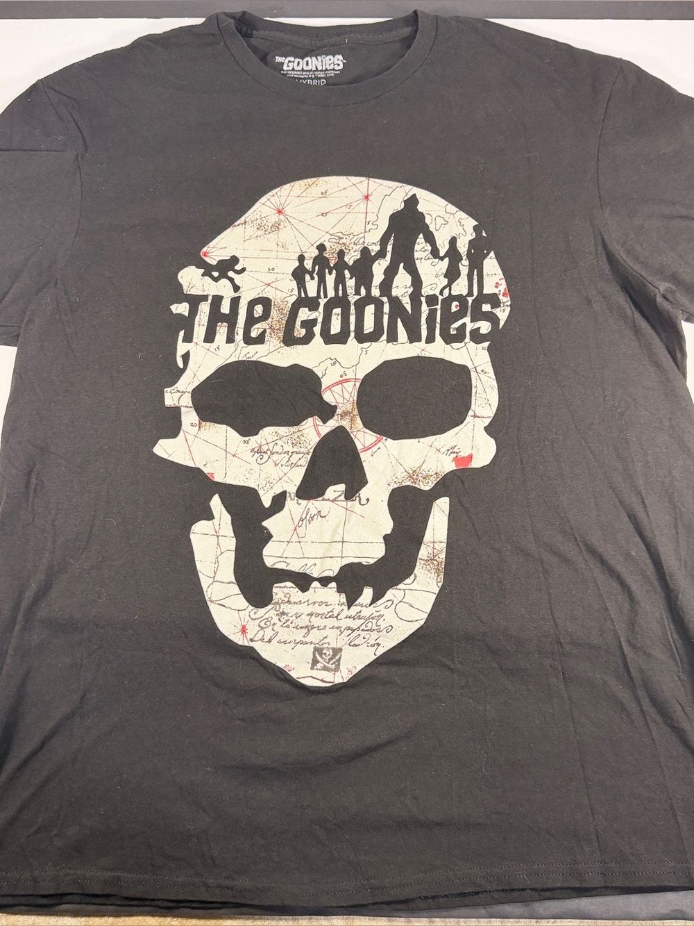 The Goonies Skull Map T-Shirt Black Men's Large - Fits Like Medium
